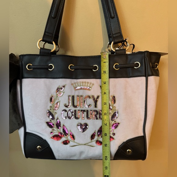 Juicy Couture Pink and Black Sequin Embellished Tote with Heart Tag - Picture 7 of 10